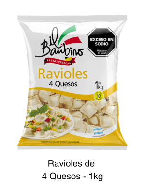 Ravioles Il Bambino de 4 Quesos - 1kg
