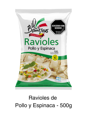 Ravioles Il Bambino de Pollo y Espinaca - 500g